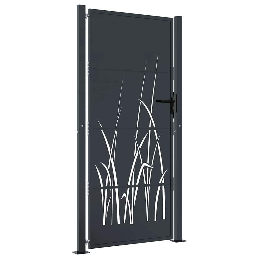 vidaXL Poort 105x205 cm Staal Antraciet Grasontwerp - 35% Korting!