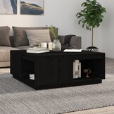 Zwarte Grenenhouten Salontafel 100x101x40,5 cm - 35% Korting