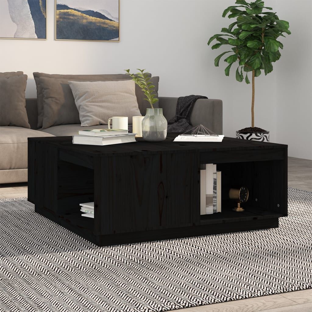 Zwarte Grenenhouten Salontafel 100x101x40,5 cm - 35% Korting