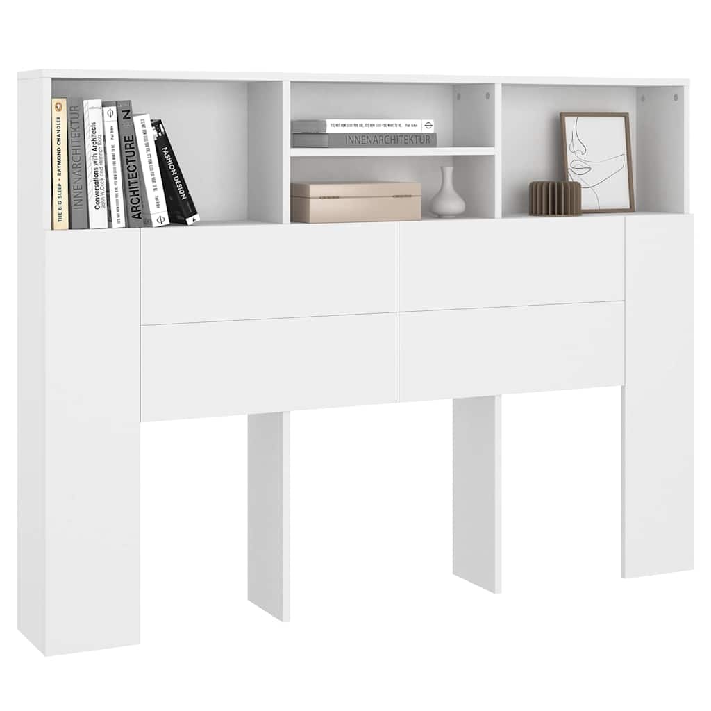 vidaXL Hoofdbordkast 140 cm Wit - 34% Korting