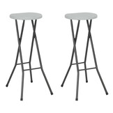 vidaXL Barkrukken Inklapbaar Wit - 2 Stuks - HDPE & Staal - 34% Korting