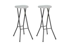 vidaXL Barkrukken Inklapbaar 2 Stuks Wit HDPE & Staal - 41% Korting!