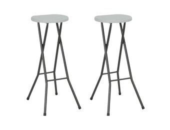 vidaXL Barkrukken Inklapbaar Wit - 2 Stuks - HDPE & Staal - 34% Korting