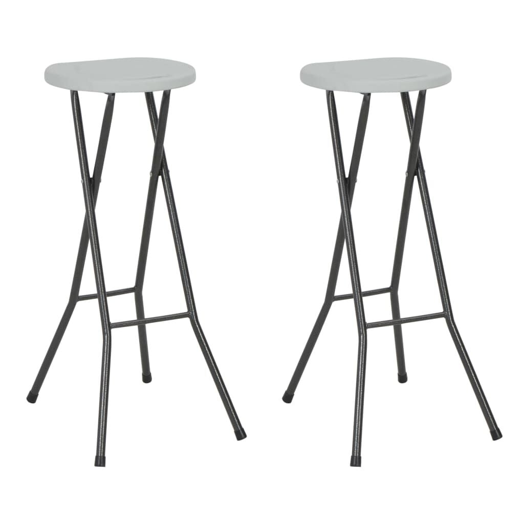 vidaXL Barkrukken Inklapbaar Wit - 2 Stuks - HDPE & Staal - 34% Korting