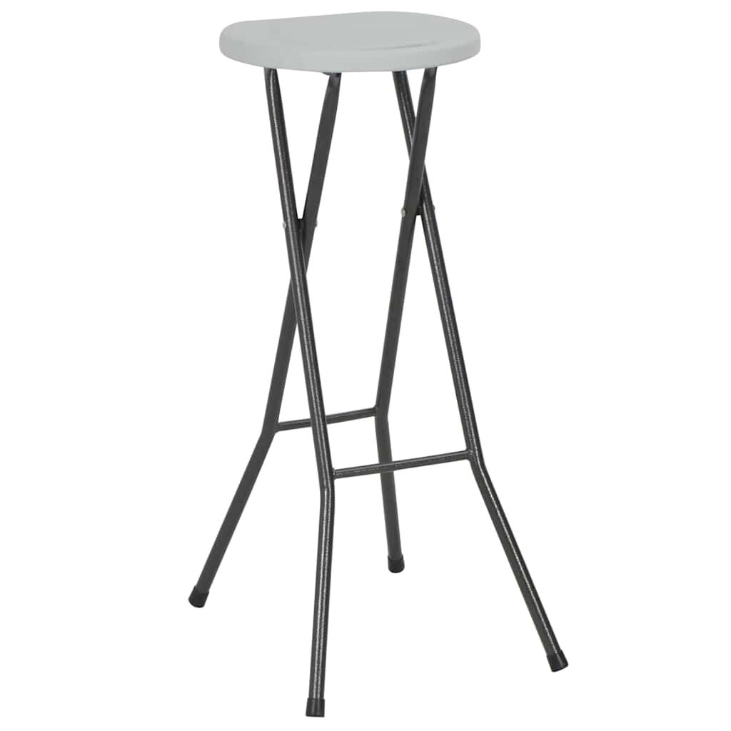 vidaXL Barkrukken Inklapbaar Wit - 2 Stuks - HDPE & Staal - 34% Korting