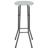 vidaXL Barkrukken Inklapbaar Wit - 2 Stuks - HDPE & Staal - 34% Korting