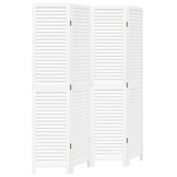 Kamerscherm 4 panelen Paulowniahout Wit - 55% Korting