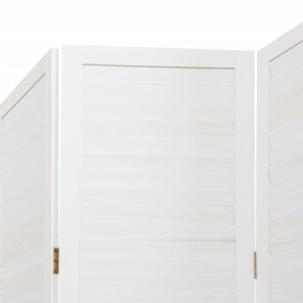 Kamerscherm 4 panelen Paulowniahout Wit - 55% Korting