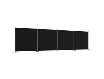 Kamerscherm 4 panelen Zwart 698x180 cm - 34% Korting!