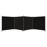 Kamerscherm 4 panelen Zwart 698x180 cm - 34% Korting!