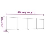 Kamerscherm 4 panelen Zwart 698x180 cm - 34% Korting!