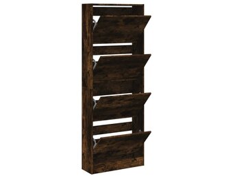 VidaXL Schoenenkast Gerookt Eiken 60x21x163,5 cm - 34% Korting!