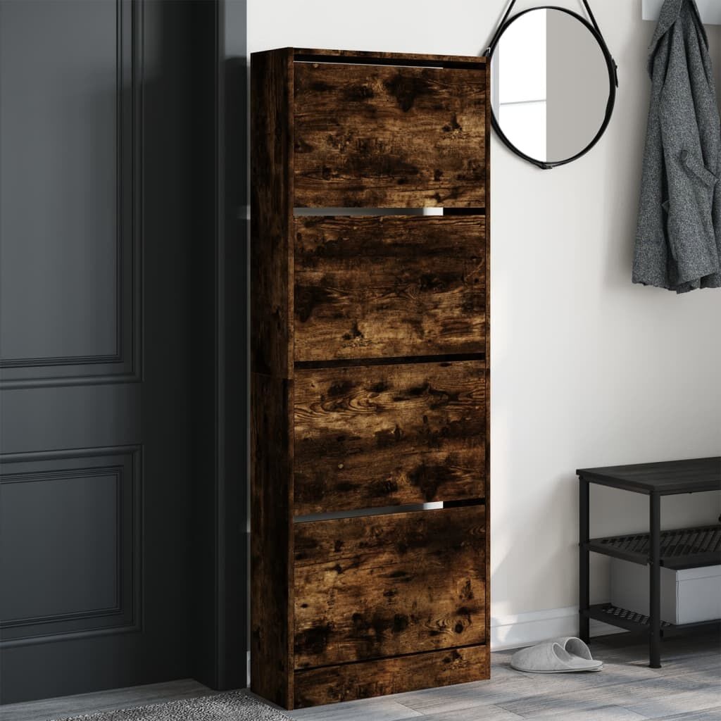 VidaXL Schoenenkast Gerookt Eiken 60x21x163,5 cm - 34% Korting!