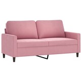 VidaXL Tweezitsbank 140 cm Fluweel Roze - 35% Korting