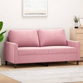 VidaXL Tweezitsbank 140 cm Fluweel Roze - 35% Korting