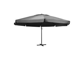 Antraciet Parasol met Aluminium Paal 600cm - 41% Korting!