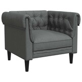 Donkergrijze Fauteuil Chesterfield-stijl Stof - 35% Korting