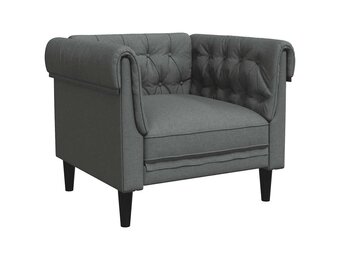 Donkergrijze Fauteuil Chesterfield-stijl Stof - 35% Korting