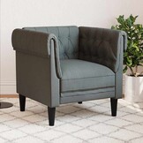 Donkergrijze Fauteuil Chesterfield-stijl Stof - 35% Korting