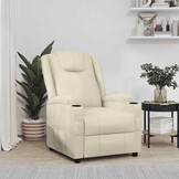 Verstelbare Crème Fauteuil van Kunstleer - 60% Korting
