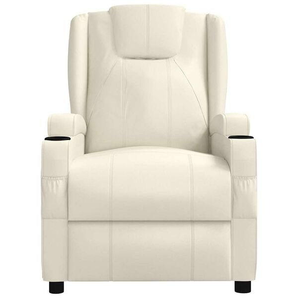 Verstelbare Crème Fauteuil van Kunstleer - 60% Korting