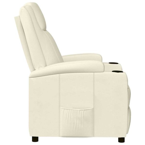 Verstelbare Crème Fauteuil van Kunstleer - 60% Korting