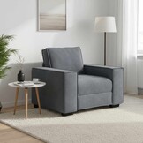 vidaXL Fauteuil 60 cm fluweel donkergrijs