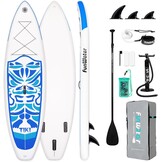 Opblaasbaar Stand-Up Paddleboard (SUP Board) voor alle niveaus, beginners & families | 10'6"-11'6" | Antislip EVA-deck | Inclusief vinnen, beenlijn, p