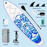 Opblaasbaar Stand-Up Paddleboard (SUP Board) voor alle niveaus, beginners & families | 10'6"-11'6" | Antislip EVA-deck | Inclusief vinnen, beenlijn, p