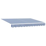 vidaXL Vervangend zonneschermdoek voor 3,5x2 m Blauw & wit gestreept