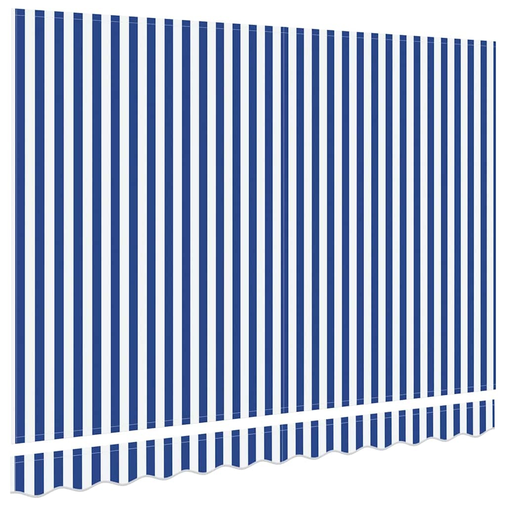 vidaXL Vervangend zonneschermdoek voor 3,5x2 m Blauw & wit gestreept