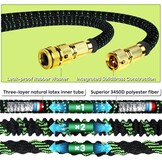 Flexibele Tuinslang 60m met 10 Sproeifuncties, incl. 1/2" & 3/4" Adapter voor Tuin, Autowas & Planten - Duurzaam, Knikvrij, Lekvrij
