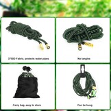 Flexibele Tuinslang 60m met 10 Sproeifuncties, incl. 1/2" & 3/4" Adapter voor Tuin, Autowas & Planten - Duurzaam, Knikvrij, Lekvrij