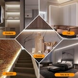 COB LED-strip voor binnen & buiten | 10 meter | Koud Wit 6000K | 120 LED's/m | IP67 Waterdicht | Direct 220V met EU-stekker