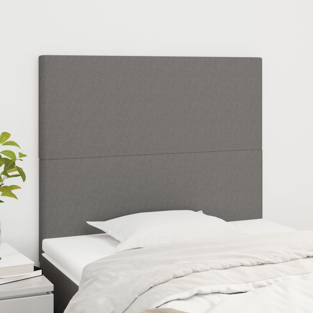 vidaXL Hoofdborden 2 stuks 90x5x78/88 cm Stof Donkergrijs met 58% Korting