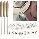 Mini Branding IJzer Set 2,5 cm - 26 Letters, 10 Cijfers en 3 Handvatten - Zilverkleurig