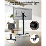 Mobiele tv-standaard op wielen voor tv's en monitoren 17-55 inch, in hoogte verstelbaar, 180° draaibaar liggend/portret, Max VESA 300x300 mm, tot 30 k