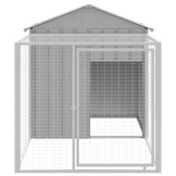 vidaXL Kippenhok met ren 117x201x123 cm gegalvaniseerd staal grijs