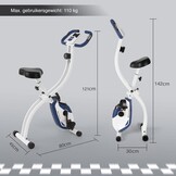 Opvouwbare Hometrainer F-Bike 150 - 8 Weerstanden - LCD Display - Blauw/Wit (55% Korting)