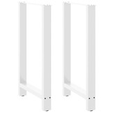 vidaXL Bartafelpoten (2 stuks) Staal Wit 60x(100-101) cm - 34% Korting