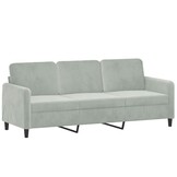 Driezitsbank 180 cm Fluweel Lichtgrijs - 35% Korting