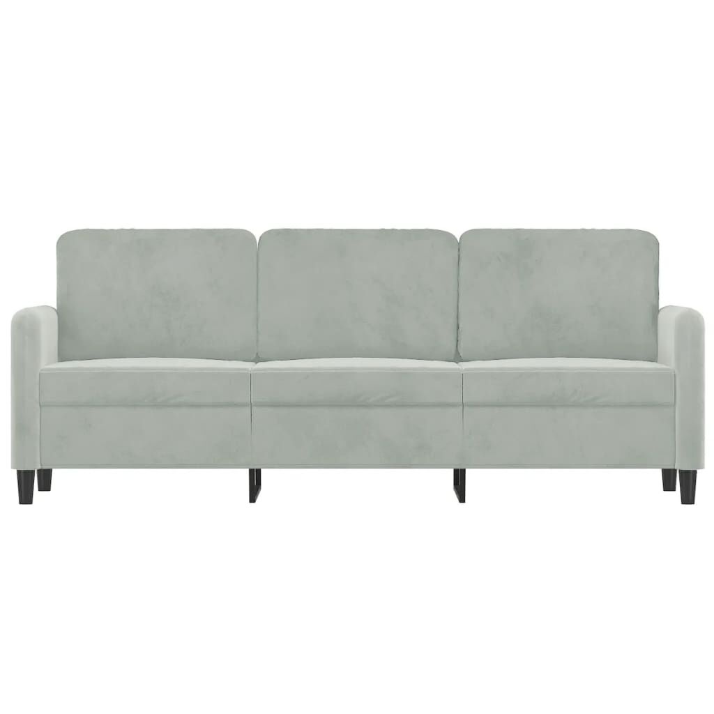 Driezitsbank 180 cm Fluweel Lichtgrijs - 35% Korting