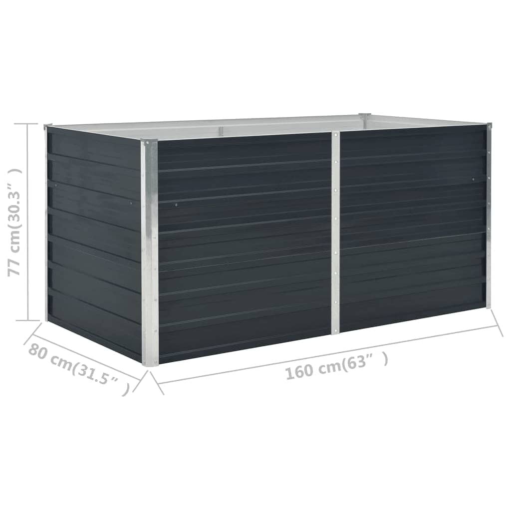 Verhoogde Plantenbak Staal Antraciet 160x80x77 cm (34% Korting)