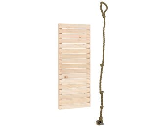 Klimwand met Touw 44,5x5x108 cm Grenenhout - 34% Korting!