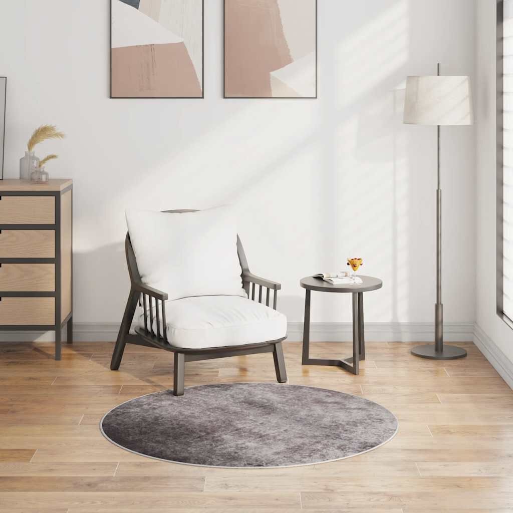 VidaXL Vloerkleed Grijs ø120 cm - Wasbaar & Geluiddempend (33% Korting)