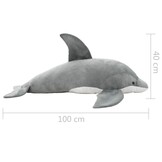 VidaXL Knuffeldolfijn Pluche Grijs 100 cm - 54% Korting