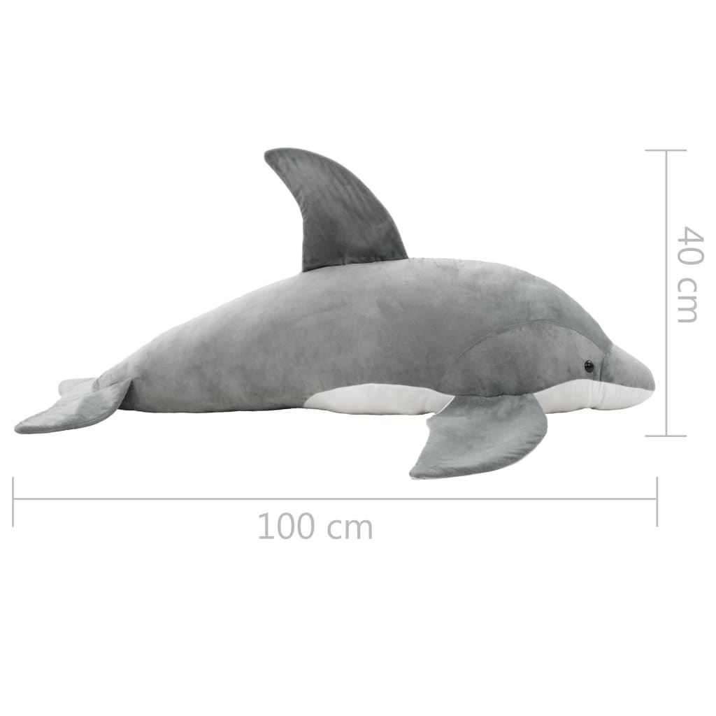 VidaXL Knuffeldolfijn Pluche Grijs 100 cm - 54% Korting