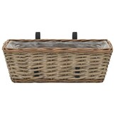 VidaXL Balkonbakken 2 stuks 40 cm Wicker Bruin met PE-voering - 59% Korting