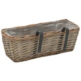 VidaXL Balkonbakken 2 stuks 40 cm Wicker Bruin met PE-voering - 59% Korting