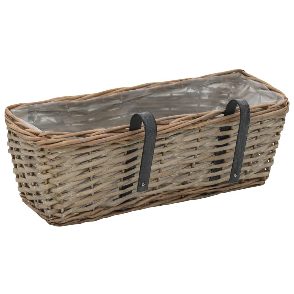VidaXL Balkonbakken 2 stuks 40 cm Wicker Bruin met PE-voering - 59% Korting